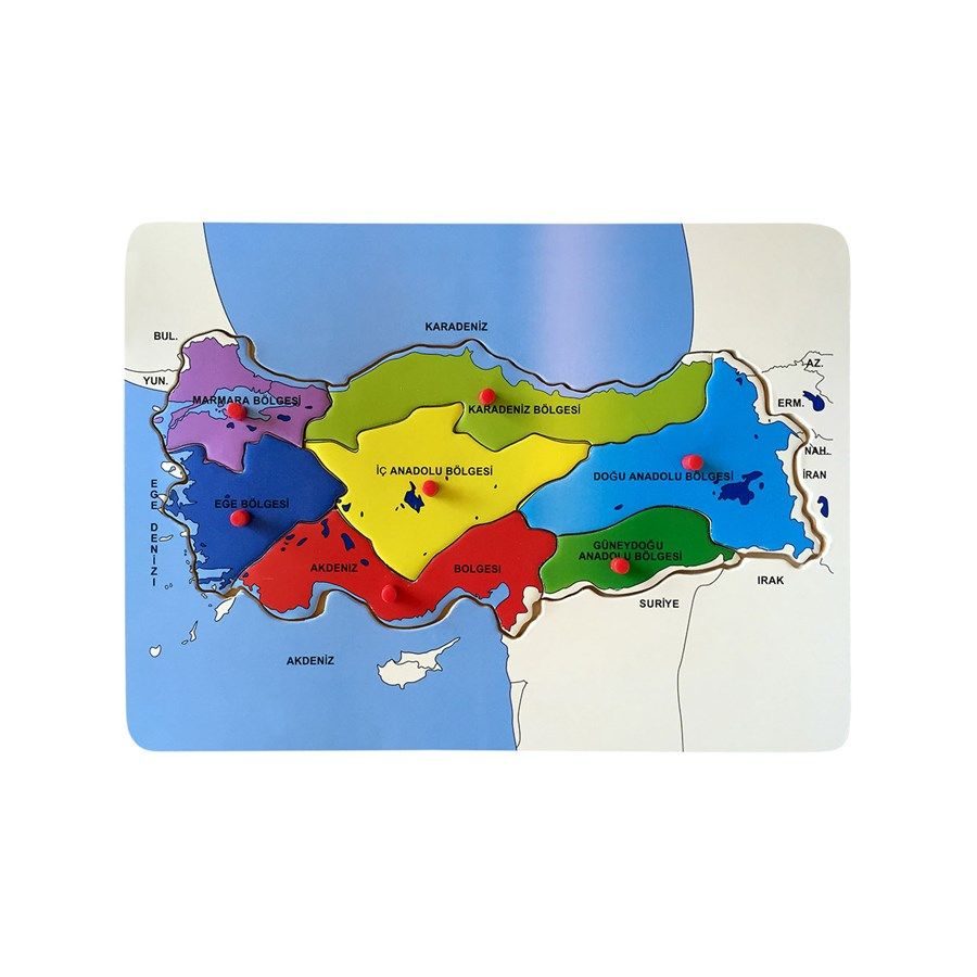 CLZ193  Ahşap Puzzle Türkiye Haritası Bölge