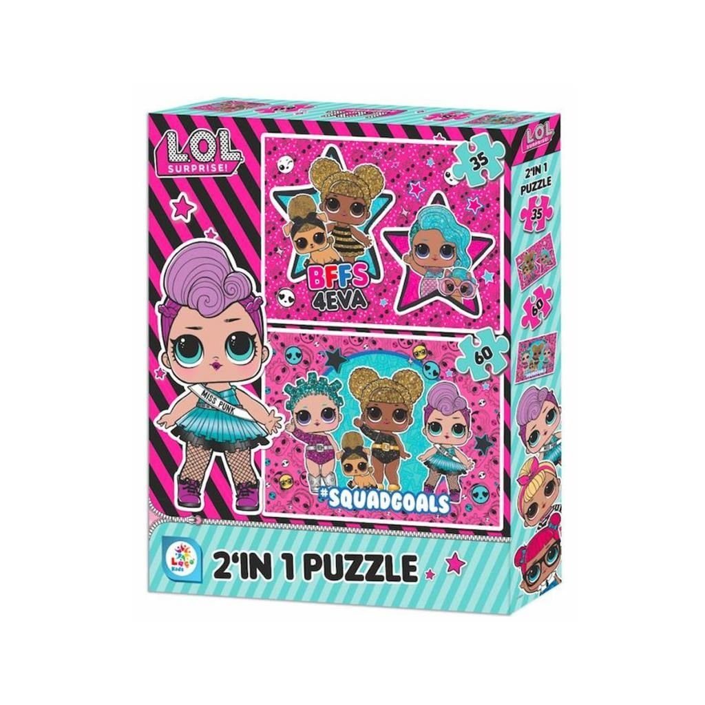 CLZ193 LOL7583 Laço Kids  2'li Puzzle / 35+60 Parça Puzzle