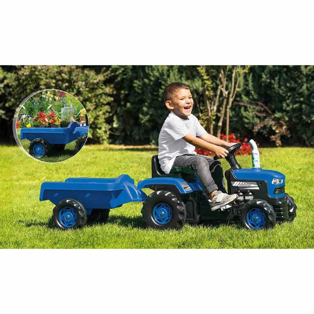 CLZ193 8253 Dolu Römorklu Pedallı Traktör -Mavi