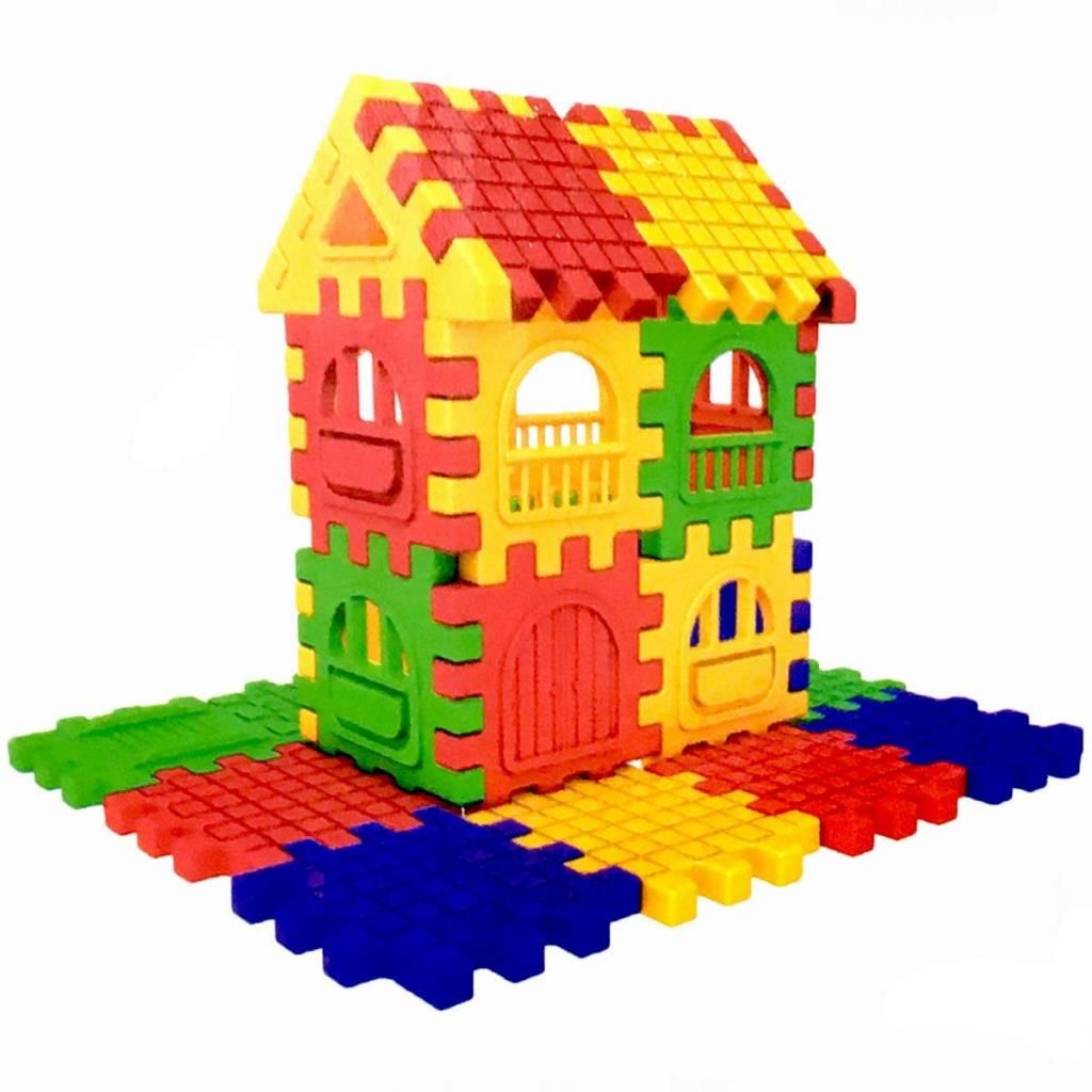 CLZ193 Puzzle  3D Yapı ve Tasarım Blokları 128 Parça