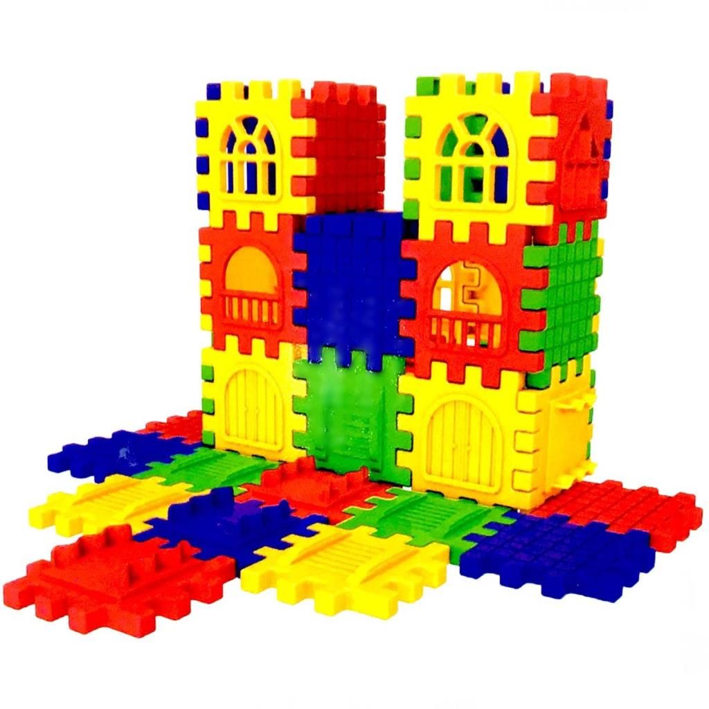CLZ193 Puzzle  3D Yapı ve Tasarım Blokları 128 Parça
