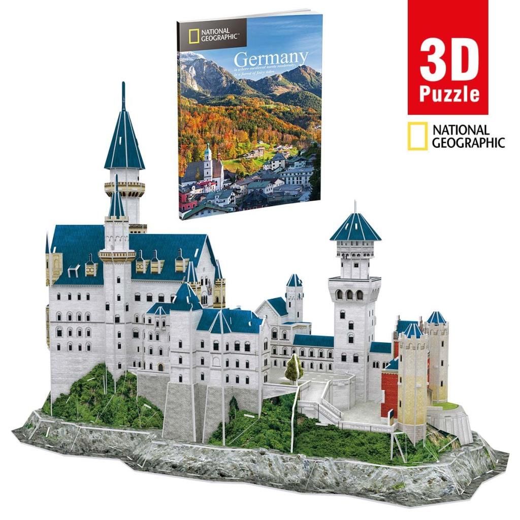 CLZ193 Nessiworld National Geographic 121 Parça 3D Puzzle Neuschwanstein Kalesi