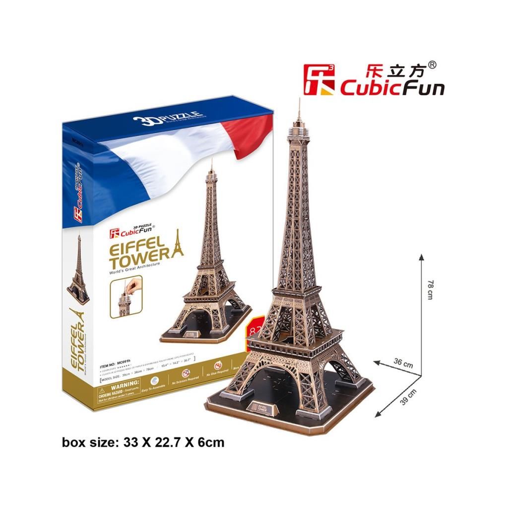 CLZ193 MC091H Cubic Fun Eyfel Kulesi Fransa 82 Parça 3 Boyutlu Puzzle