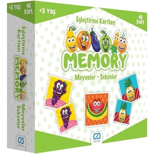 CLZ193  Memory Eşleştirme Kartları Meyve Sebzeler 48 Kart 5040