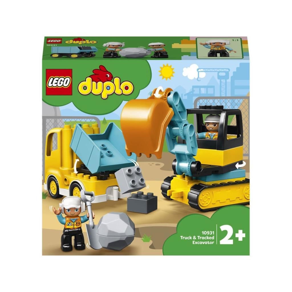 CLZ193 10931 Lego Duplo - Town Kamyon ve Paletli Kazıcı 20 parça +2 yaş