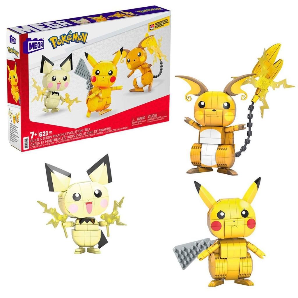 CLZ193 GYH06 MEGA™ Pokémon™ Pikachu Dönüşüm 3lüsü 621 parça +7 yaş