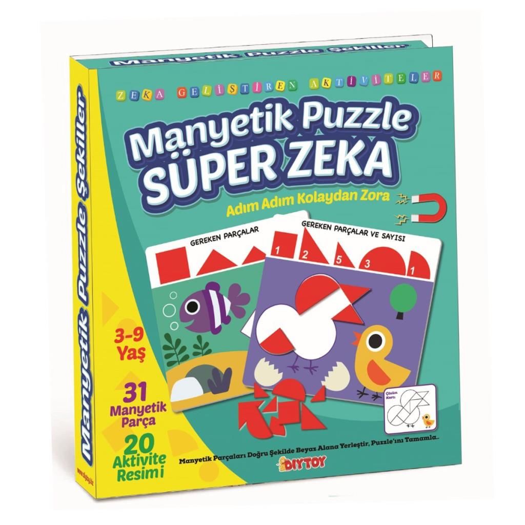 CLZ193 1536 DıyToy Manyetik Puzzle - Super Zeka / 31 Parça Puzzle / 3-9 yaş