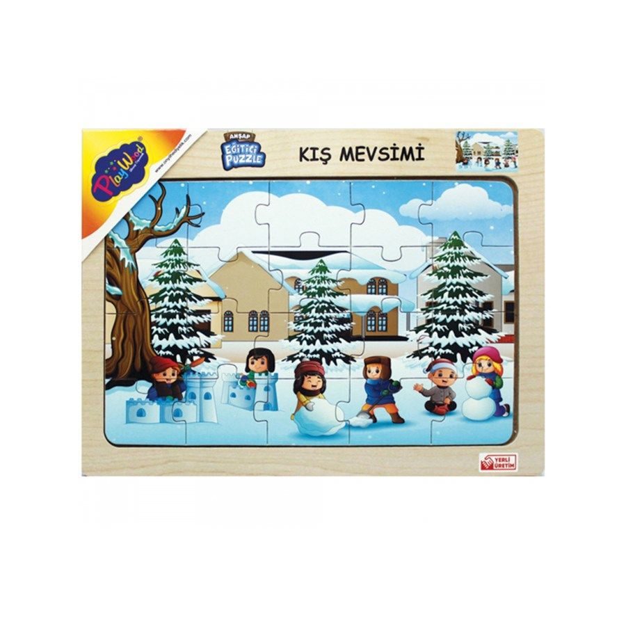 CLZ193 Ahşap Eğitici Puzzle Kış Mevsimi
