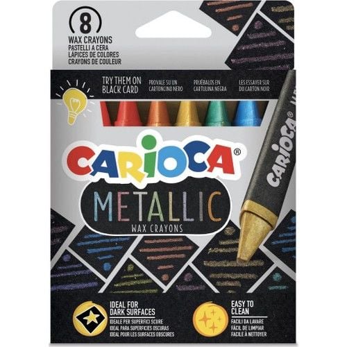 CLZ193 Carioca Metalik Wax Maxi Yıkanabilir Pastel Boya Kalemi 8li