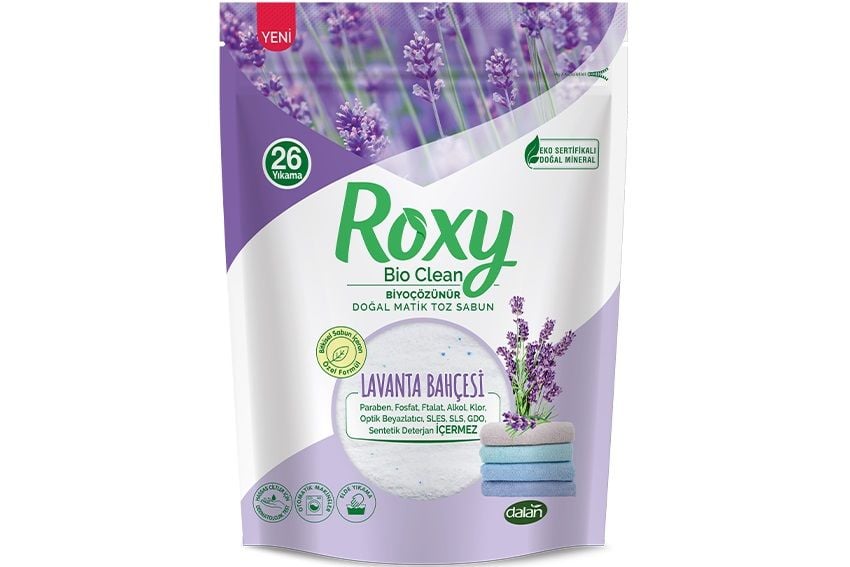 CLZ193 Roxy Bio Clean Doğal Matik Toz Sabun Lavanta Bahçesi 800 Gr