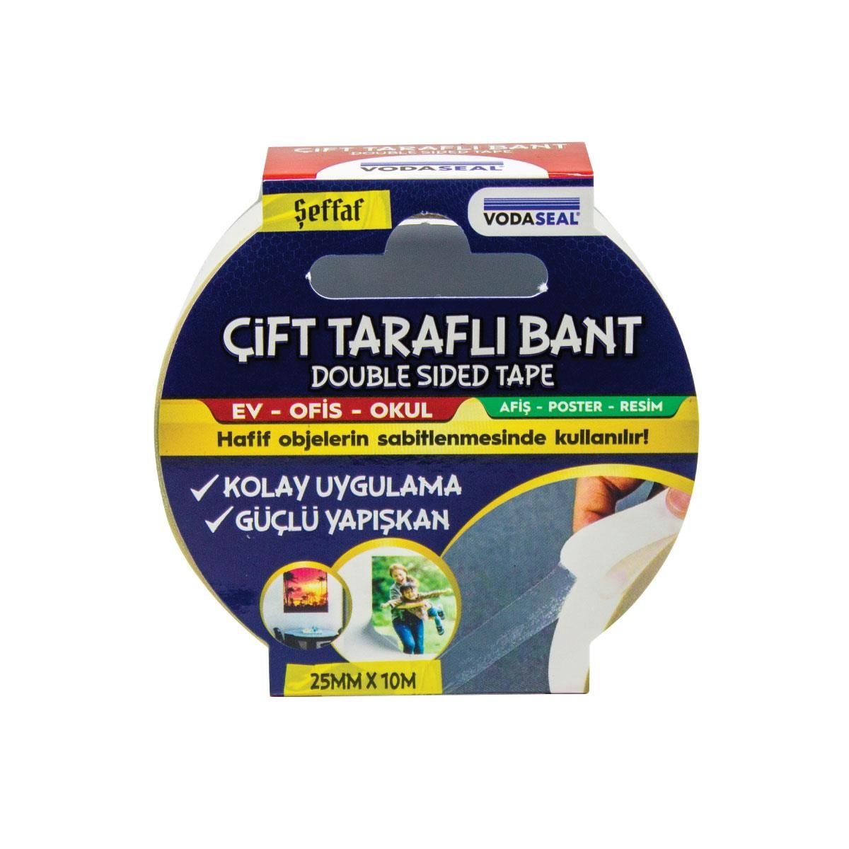 Vodaseal Çift Taraflı Filmik Bant 25 mm 10 Metre Vodaseal Çift Taraflı Filmik Bant 25 mm 10 Metre