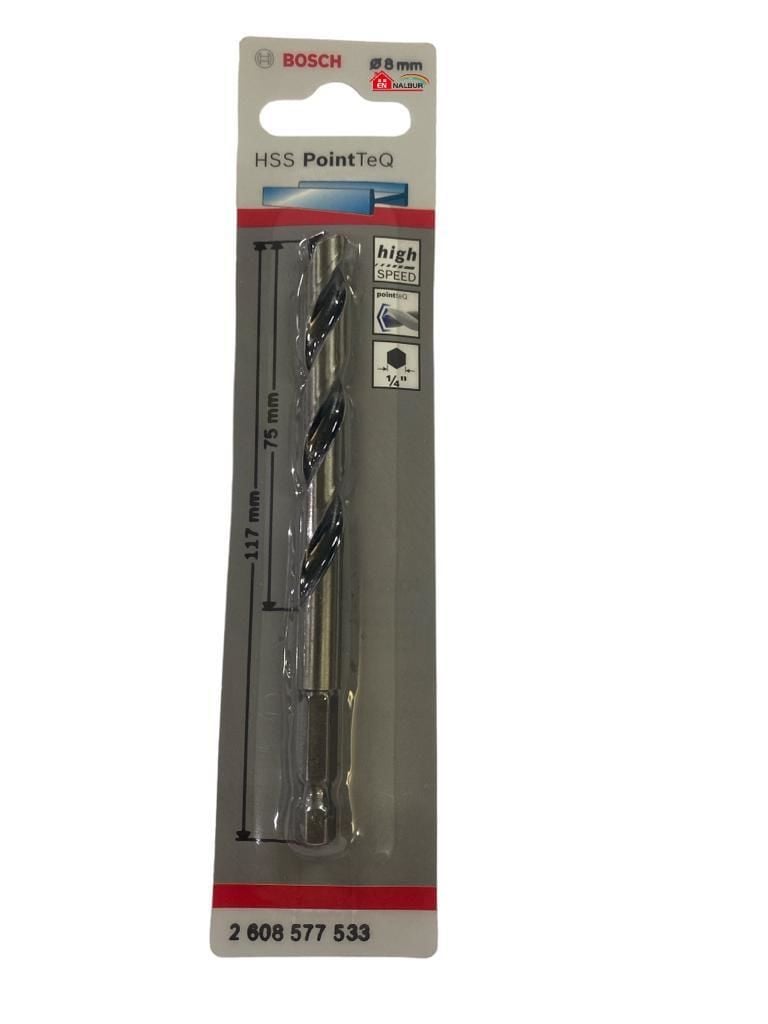 Bosch Pointteq Altıgen Şaftlı Hss Matkap Ucu 8 mm Bosch Pointteq Altıgen Şaftlı Hss Matkap Ucu 8 mm