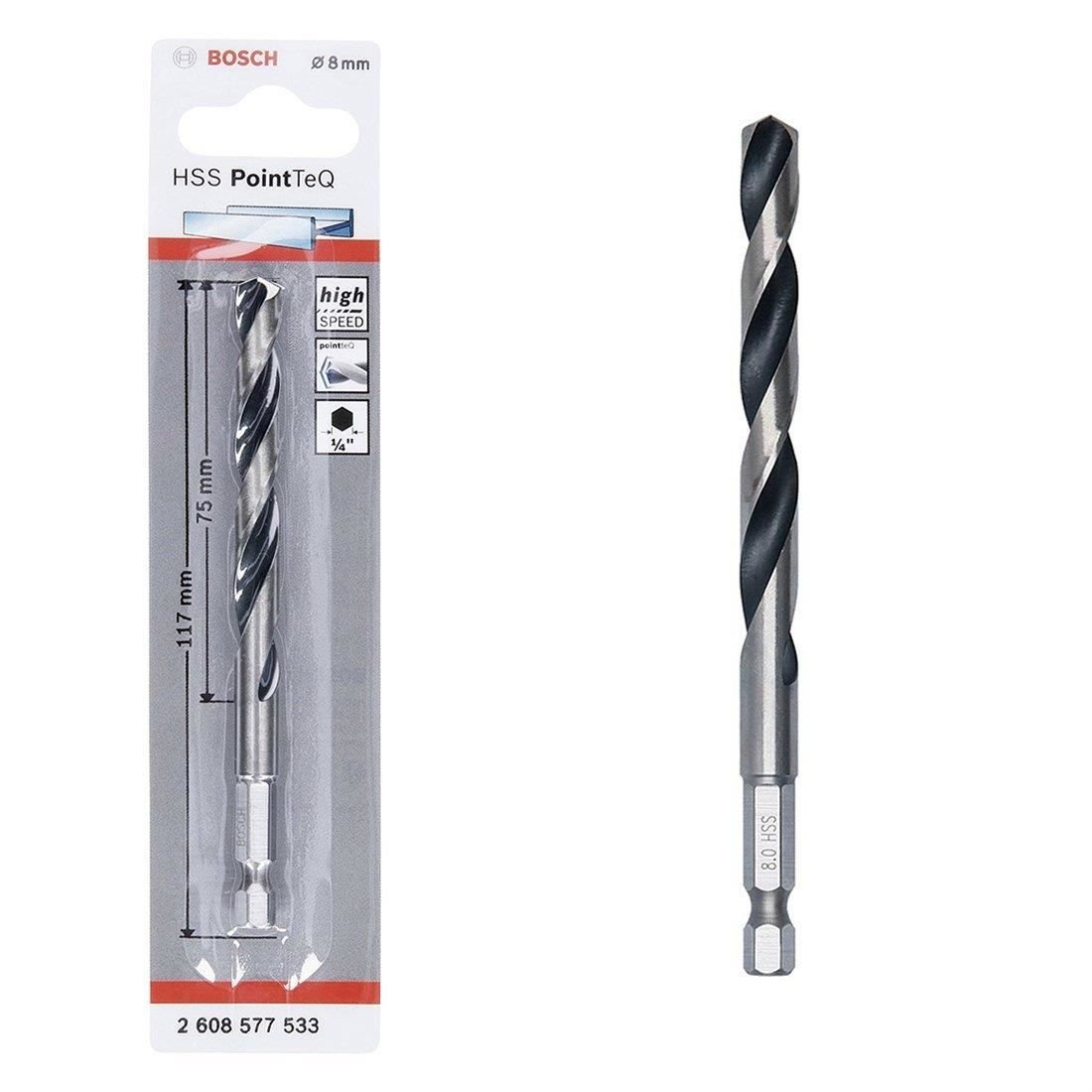 Bosch Pointteq Altıgen Şaftlı Hss Matkap Ucu 8 mm Bosch Pointteq Altıgen Şaftlı Hss Matkap Ucu 8 mm
