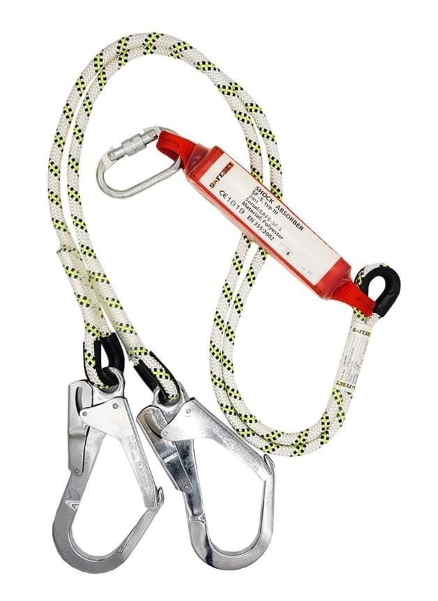 Çift Bacaklı Şok Emicili Lanyard Büyük Kancalı Çift Bacaklı Şok Emicili Lanyard Büyük Kancalı