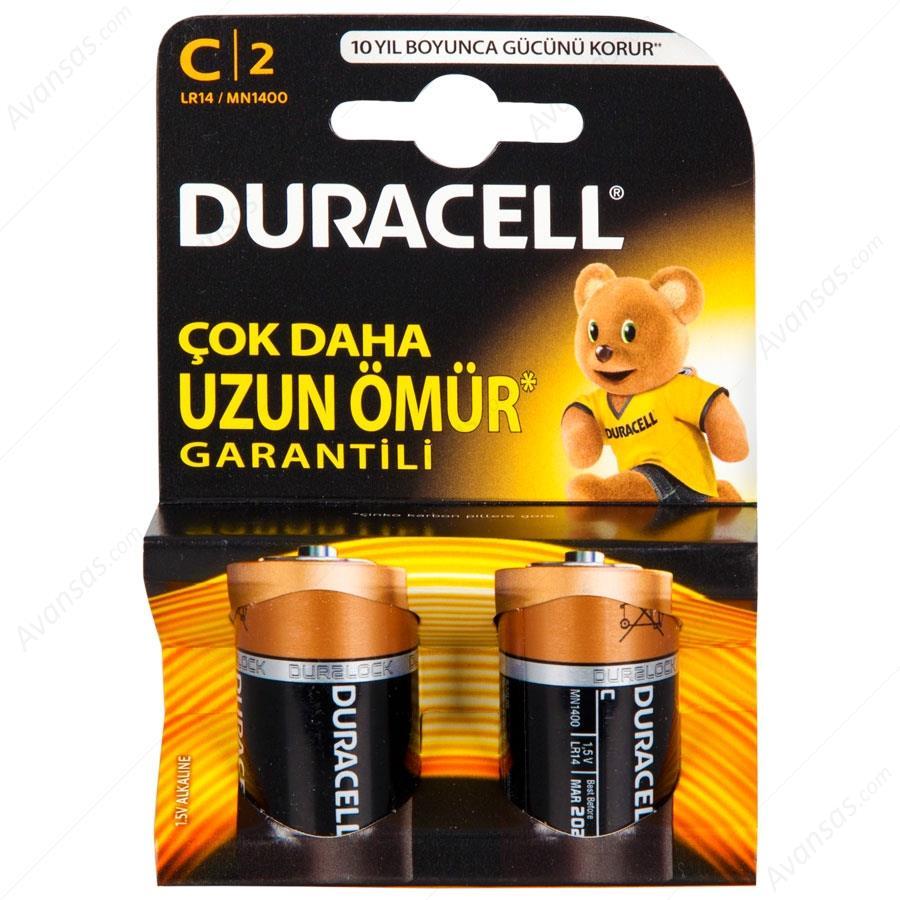 CLZ202 Duracell Alkalin C Orta Boy Pil 2'li Paket