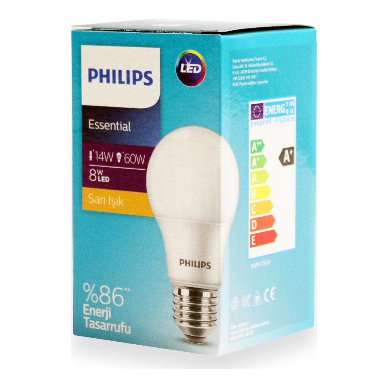 CLZ202 Philips Led Ampul 8 Watt Sarı Renk E27  Duy