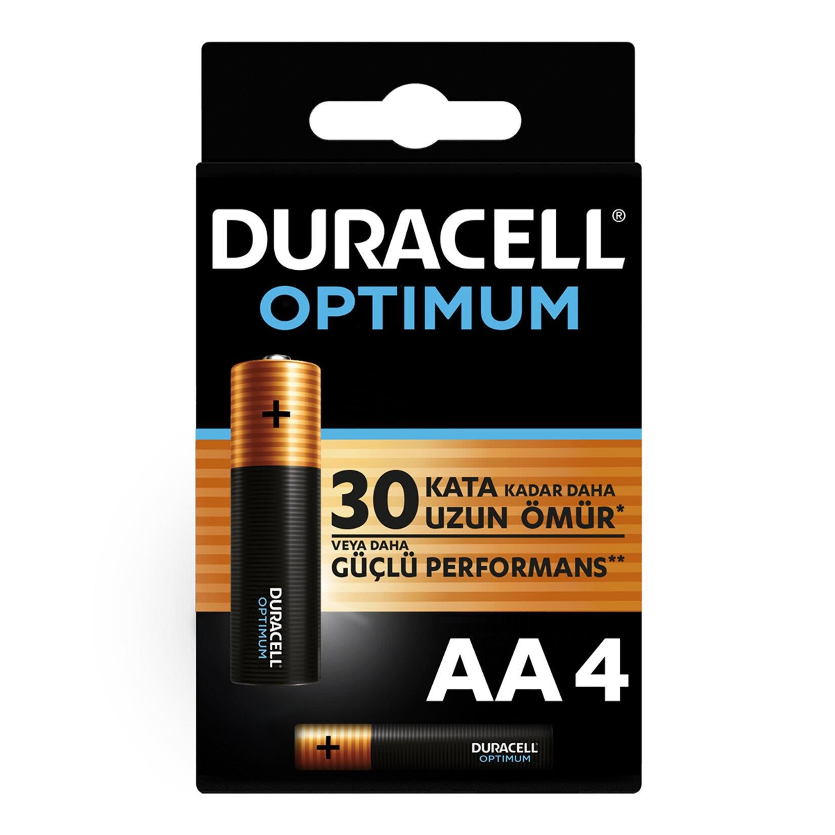 CLZ202 Duracell Optimum Alkalin Pil AA 4'' lü Paket