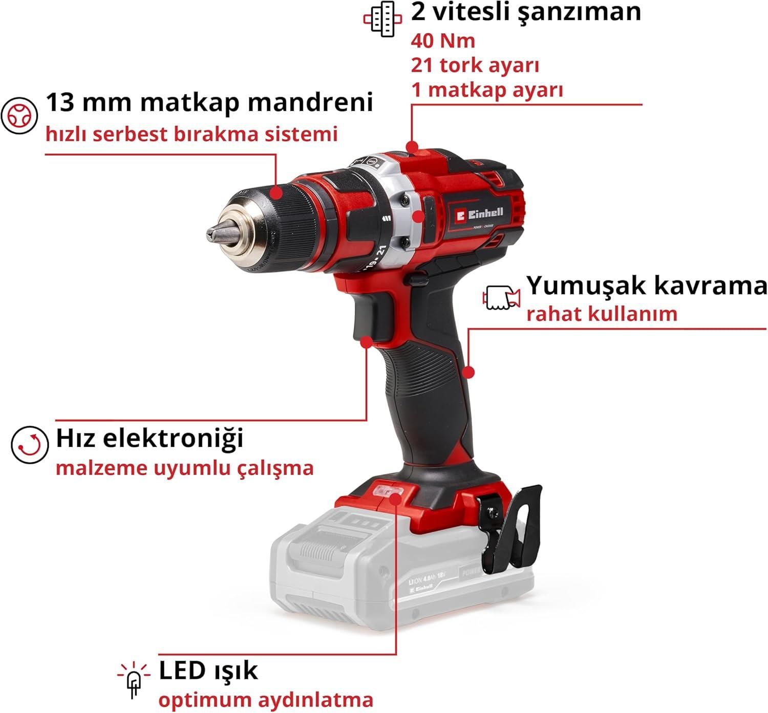 Einhell TE CD 18/40 Lİ Solo Vidalama Einhell TE CD 18/40 Lİ Solo Vidalama