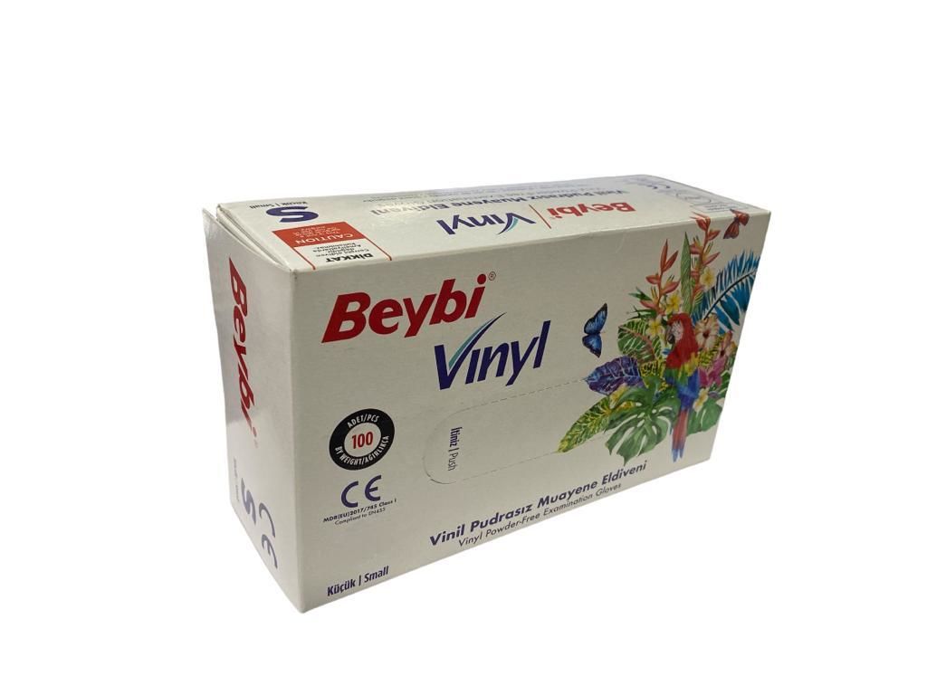 CLZ202 Beybi Vinyl L Vinil Pudrasız Muayene Eldiven 100'lük Kutu