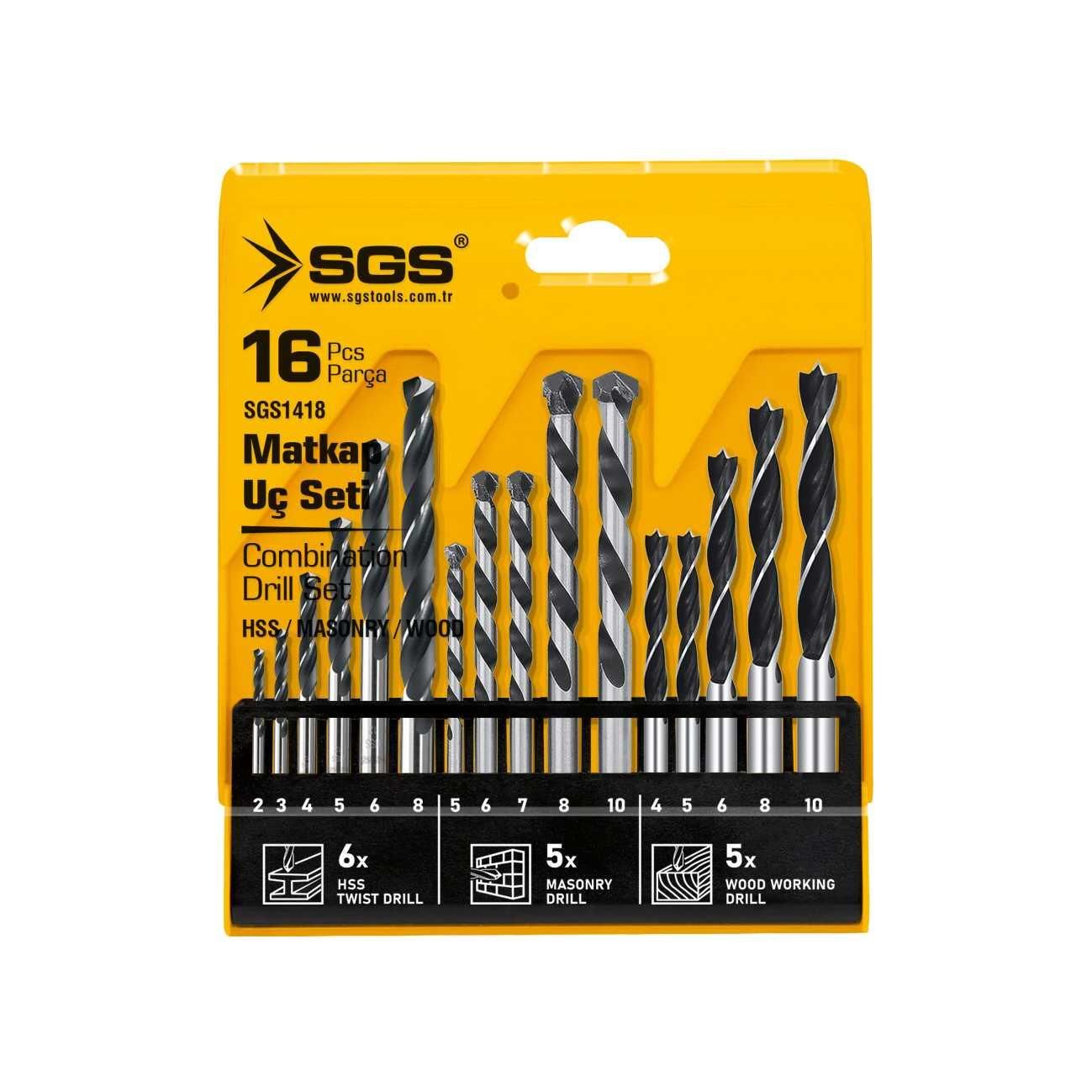 Sgs 1418 Ahşap Metal Beton Matkap Ucu Seti 16 Parça Sgs 1418 Ahşap Metal Beton Matkap Ucu Seti 16 Parça