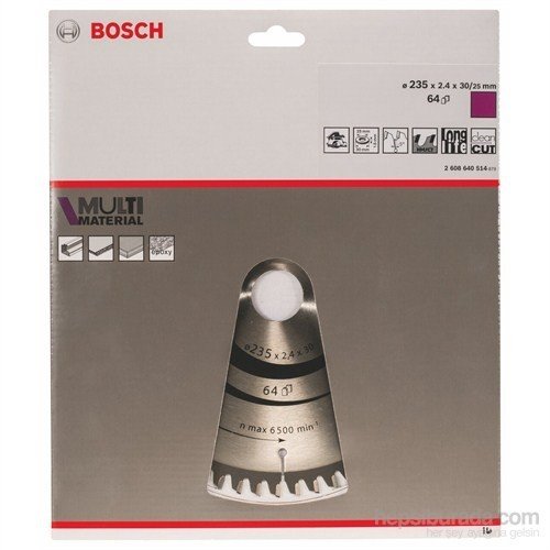 CLZ202 Bosch  MultiMaterial 235X2,4X30/25 mm 64 Diş Testere