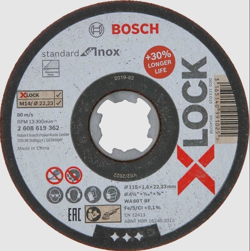 CLZ202 Bosch Xlock İnox Kesici 115X1X22,23 mm