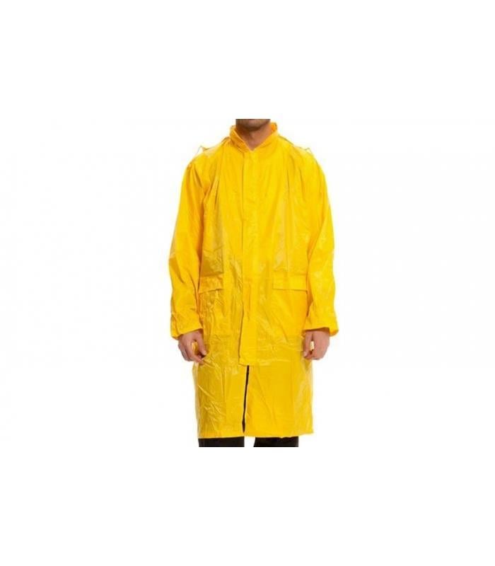 CLZ202 Kapüşonlu Sarı PVC Yağmurluk XXL