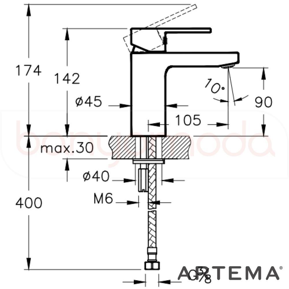 CLZ202 Artema A42532 Fold S Lavabo Bataryası
