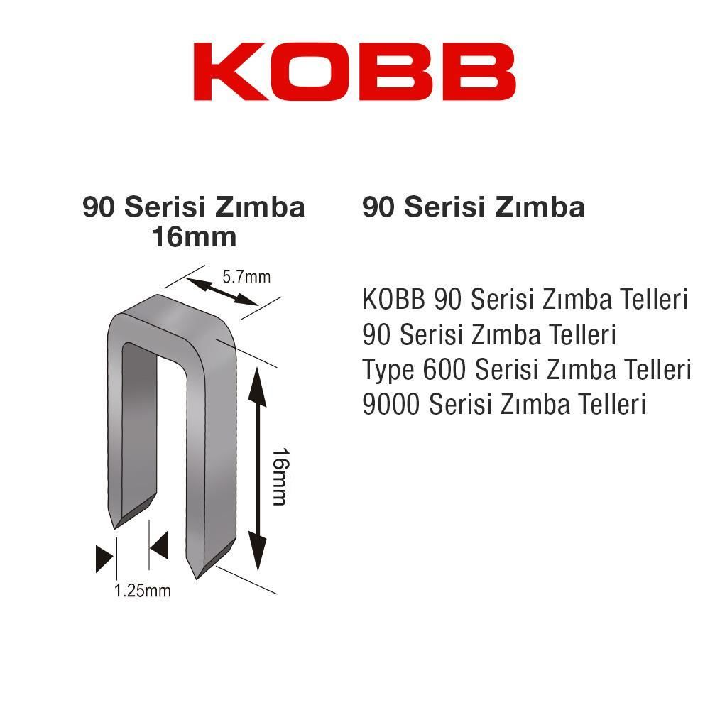 CLZ202 Kobb KBZ9016 16 mm 2500 Adet U Zımba Teli