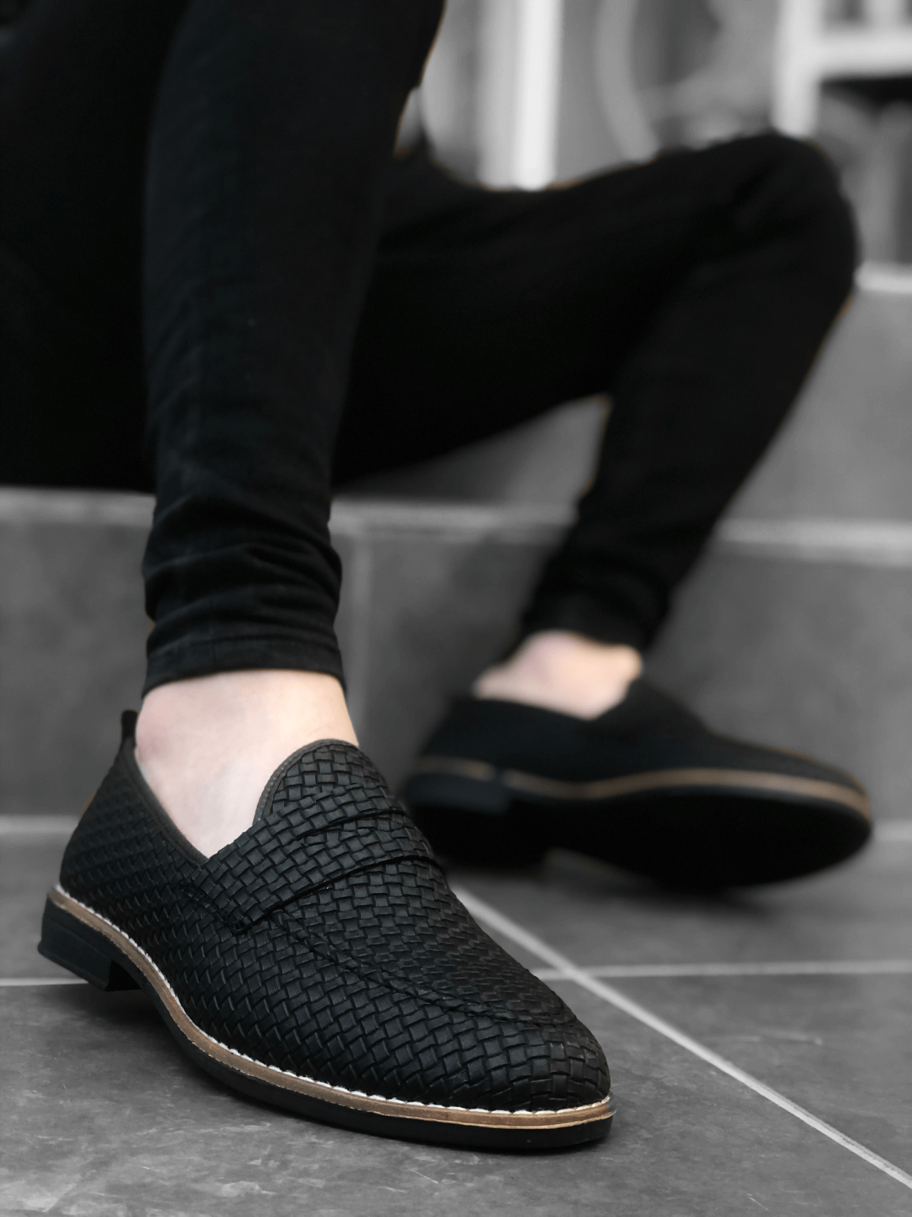CLZ946 Corcik Siyah Klasik Erkek Ayakkabısı