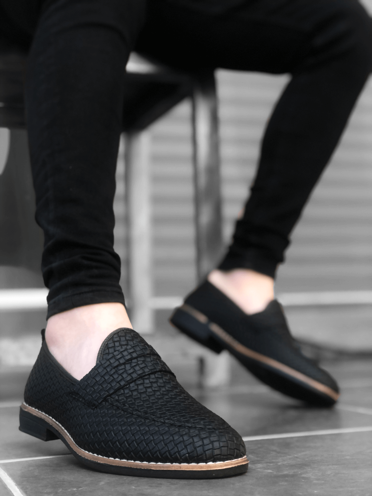 CLZ946 Corcik Siyah Klasik Erkek Ayakkabısı