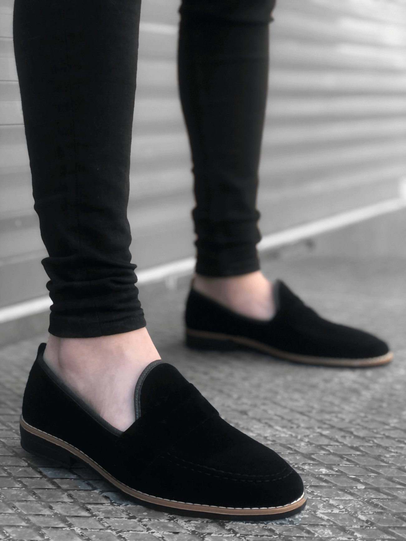CLZ946 Süet Corcik Siyah Klasik Erkek Ayakkabısı