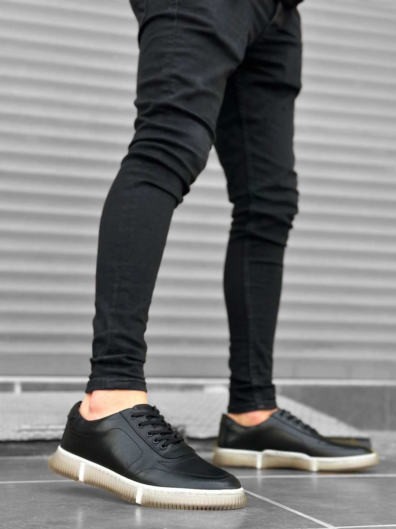 CLZ946 İçi Dışı Hakiki Deri Bağcıklı Siyah Klasik Erkek Ayakkabısı