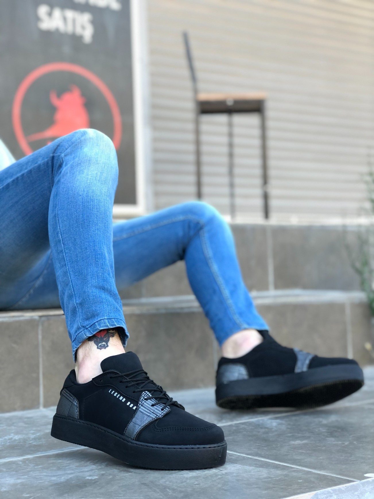 CLZ946 Bağcıklı Siyah Ekose Siyah Taban Spor Klasik Erkek Ayakkabı