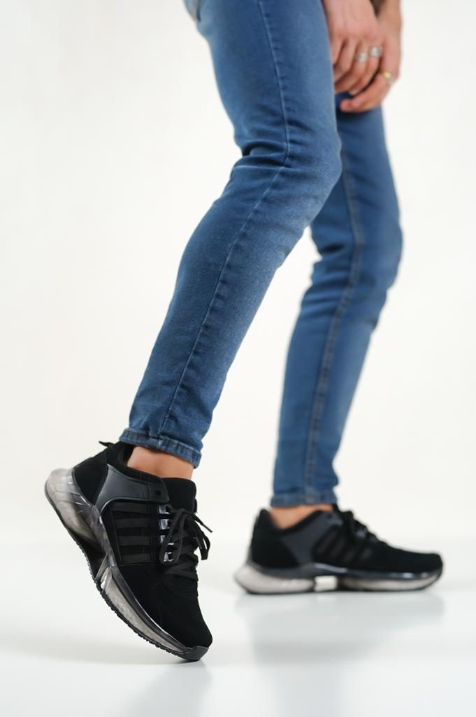 CLZ946 Tarz Sneakers Ithal Taban Siyah Süet  Spor Ayakkabısı