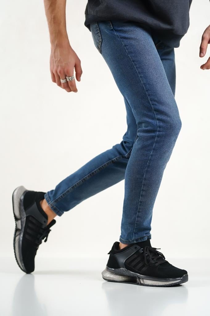 CLZ946 Tarz Sneakers Ithal Taban Siyah Süet  Spor Ayakkabısı