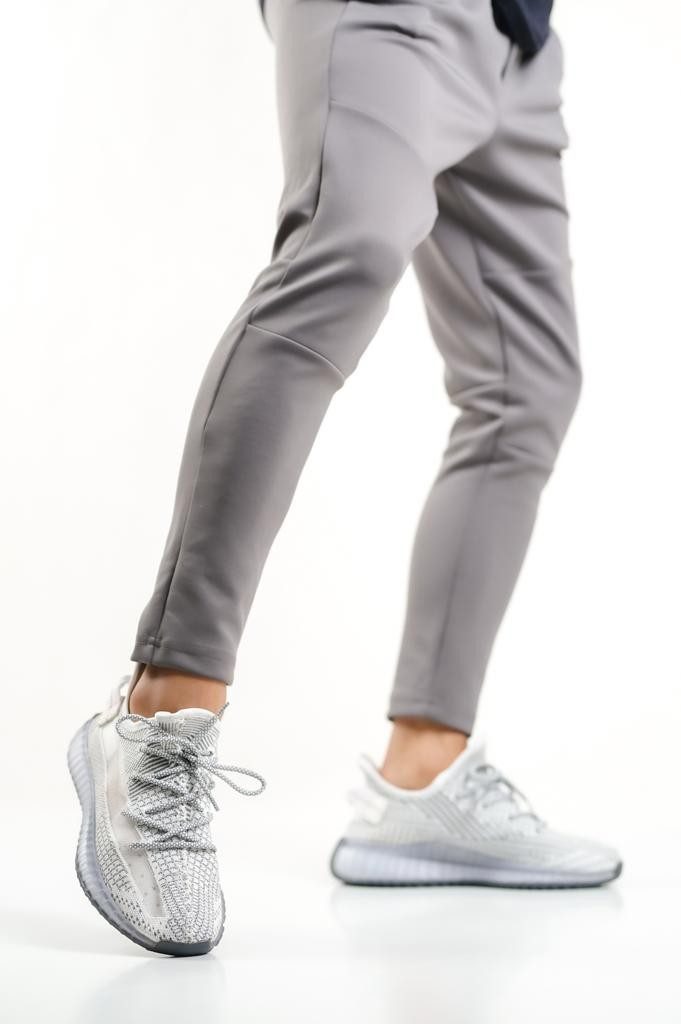 CLZ946 Tarz Sneakers Ithal Gri Kırçıllı Triko Rahat Taban Spor Ayakkabısı