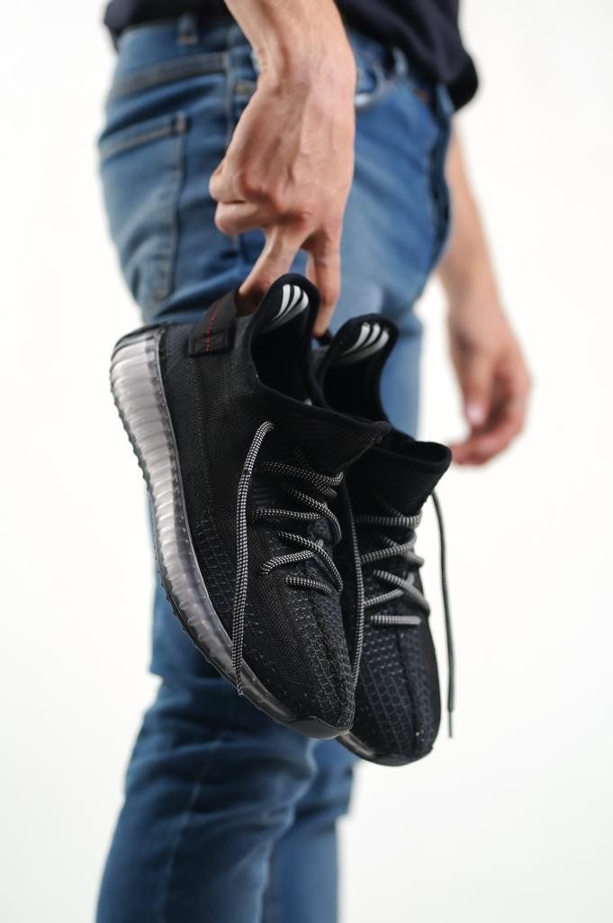 CLZ946 Tarz Sneakers Ithal Siyah Kırçıllı Triko Rahat Taban Spor Ayakkabısı