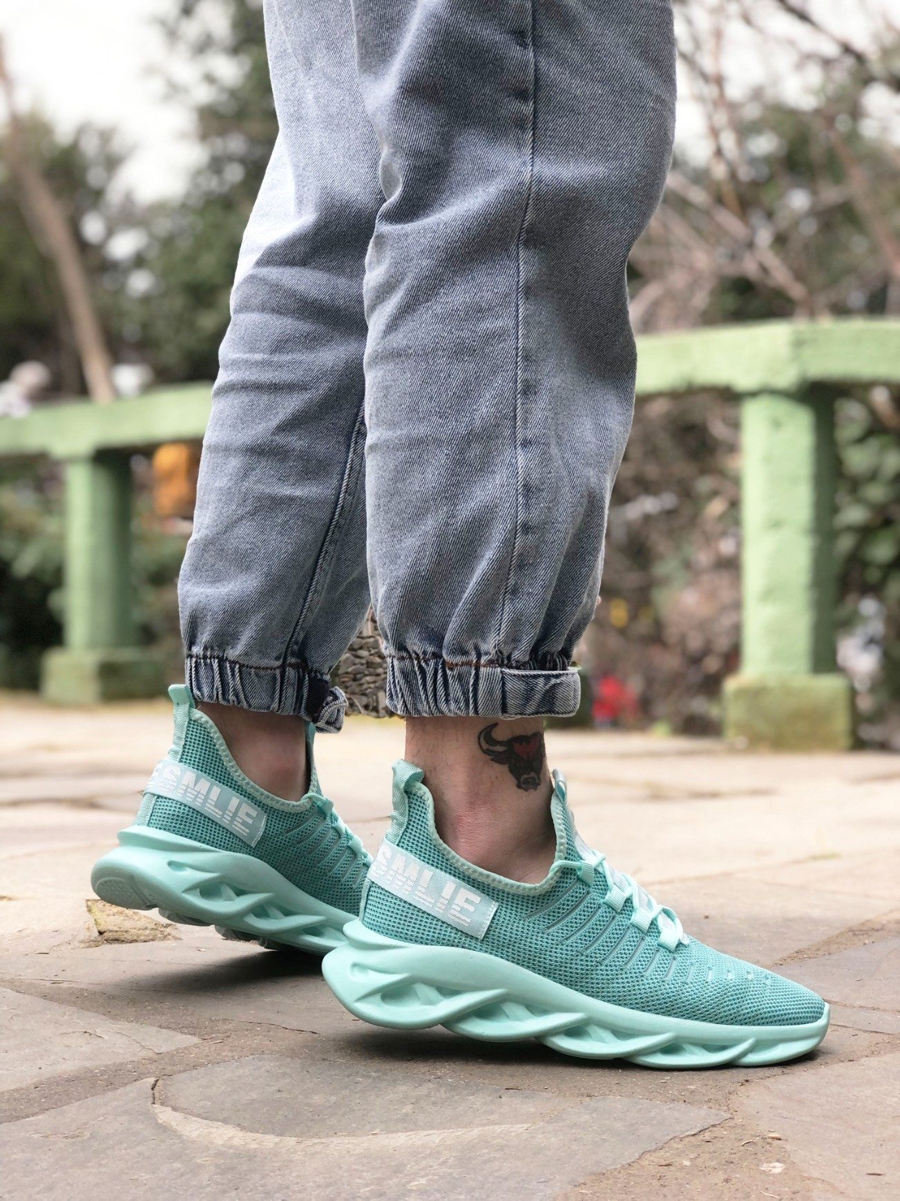 CLZ946 Phantom Yüksek Taban Tarz Sneakers Mint Yeşil Erkek Spor Ayakkabısı