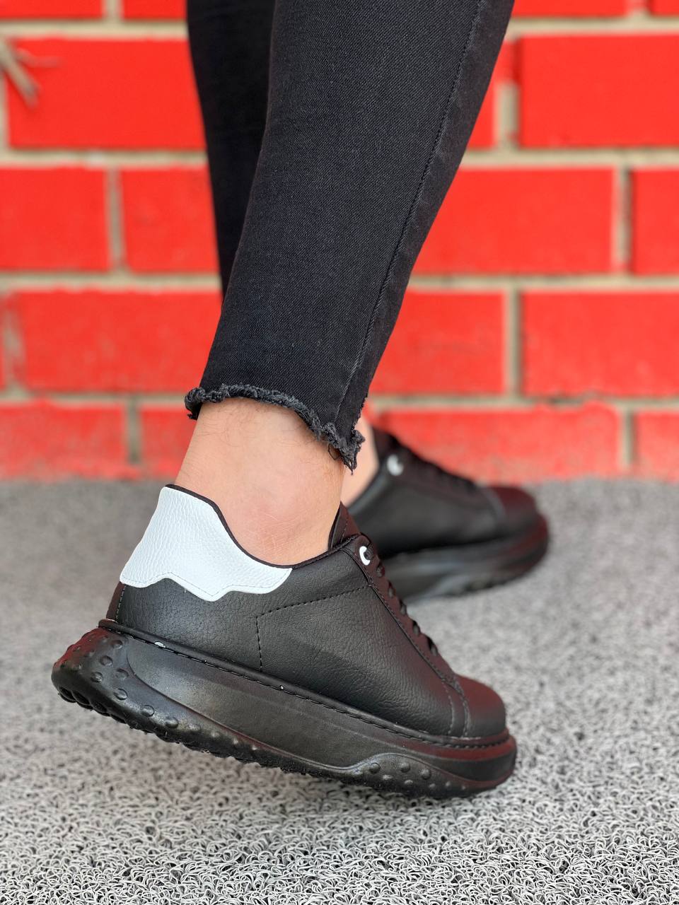 CLZ946  Bağcıklı  Kömür Beyaz Günlük Erkek  Ayakkabı