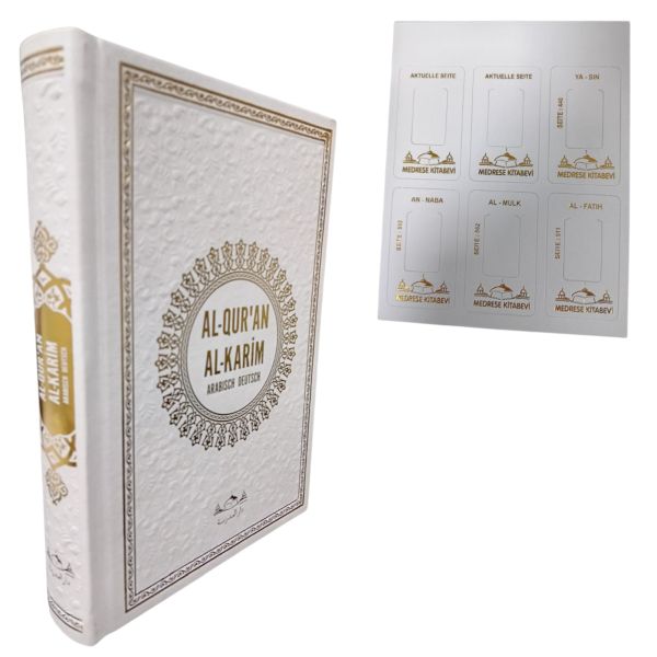 Hafız Boy Termo Deri Al Quran Al Karim Almanca Kuran Beyaz Hafız Boy Termo Deri Al Quran Al Karim Almanca Kuran Beyaz