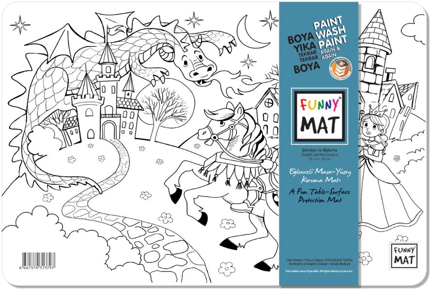 Funny Mat Şövalye ve Ejderha / Knight and The Dragon 25 x 35 cm Funny Mat Şövalye ve Ejderha / Knight and The Dragon 25 x 35 cm