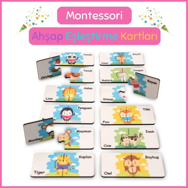 Montessorı Eşleştirme Kartları Puzzle-Aklımda Zeka Oyunları Montessorı Eşleştirme Kartları Puzzle-Aklımda Zeka Oyunları