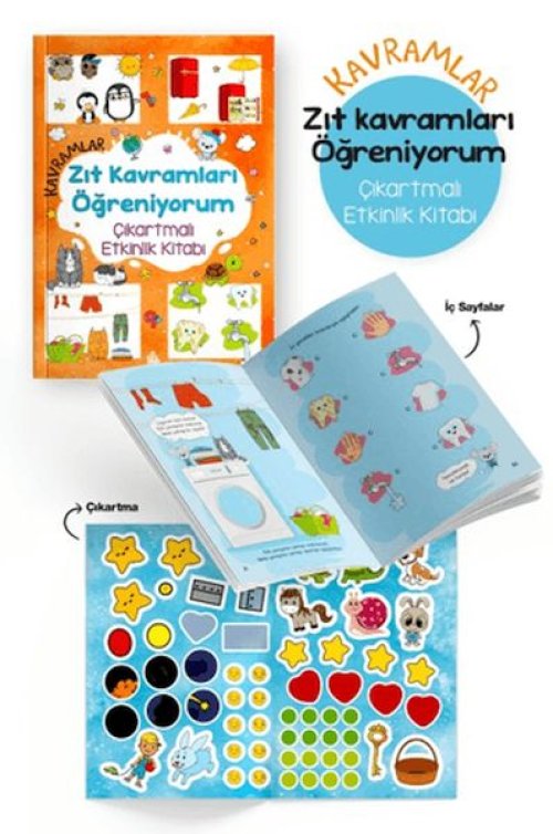 Kavramlar – Zıt Kavramları Öğreniyorum – Çıkartmalı Etkinlik Kitabı - 3 Yaş + Kavramlar – Zıt Kavramları Öğreniyorum – Çıkartmalı Etkinlik Kitabı - 3 Yaş +