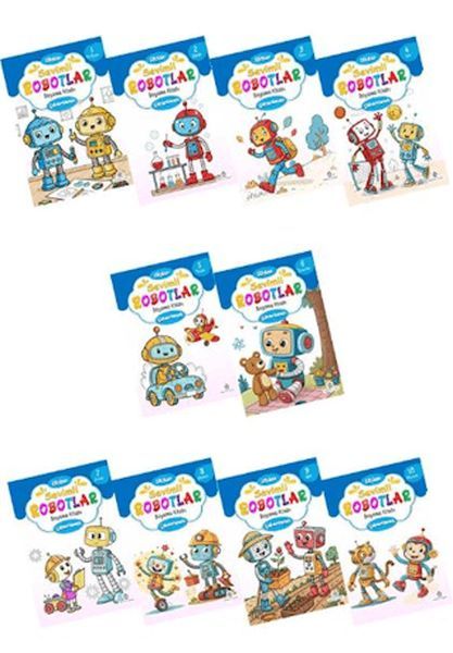 Sevimli Robotlar Boyoma Kitabı Sticker Çıkartmalı (10 Kitap Set) Sevimli Robotlar Boyoma Kitabı Sticker Çıkartmalı (10 Kitap Set)