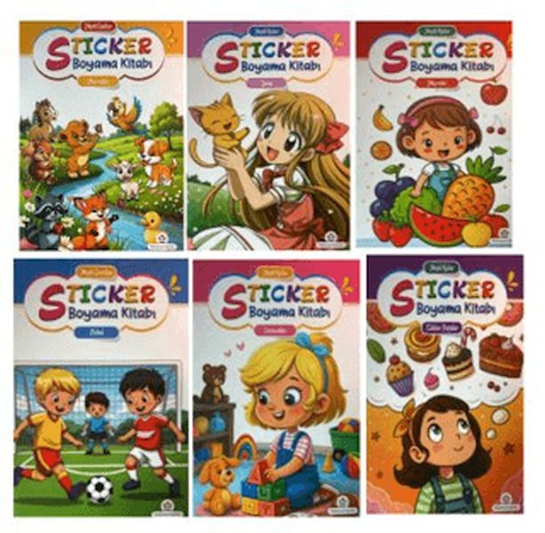 Neşeli Boyama Kitabı Sticker (6 Kitap Set) Neşeli Boyama Kitabı Sticker (6 Kitap Set)