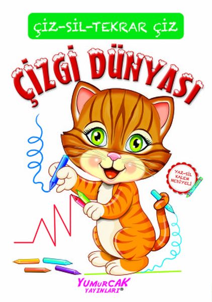 Tekrar Çiz Çizgi Dünyası (Çizerim-Silerim) - Kalem Hediyeli Tekrar Çiz Çizgi Dünyası (Çizerim-Silerim) - Kalem Hediyeli