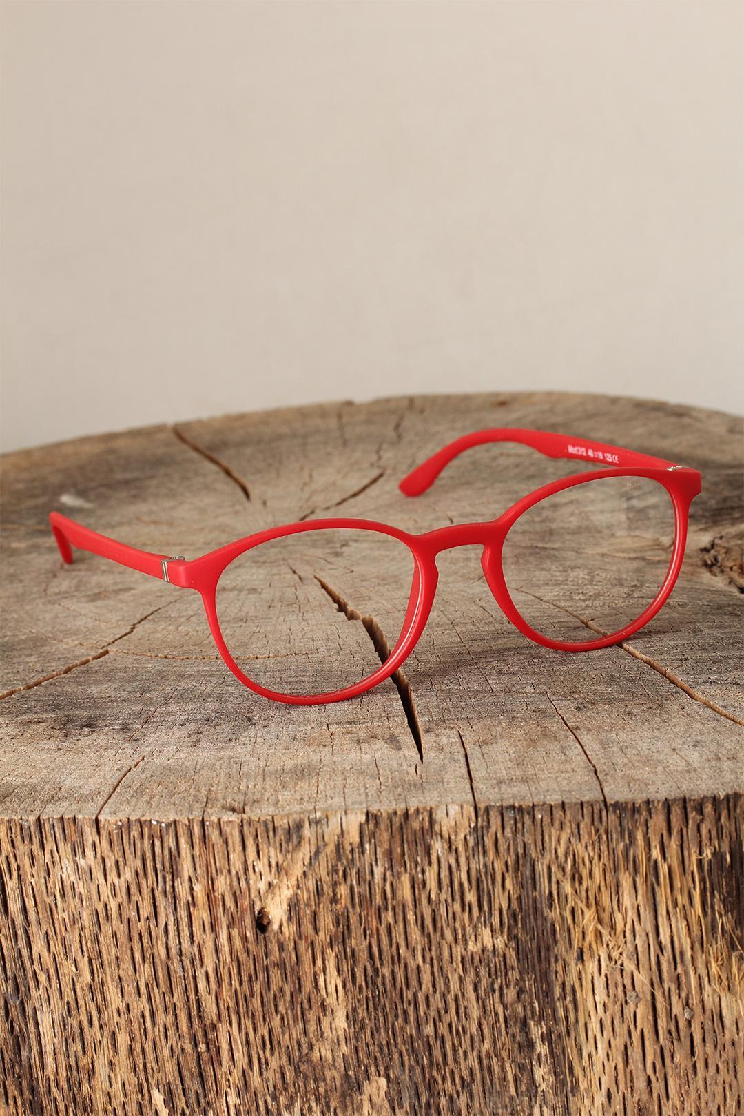 CLZ943  Kırmızı Renk Oval Mat  Bayan Gözlük