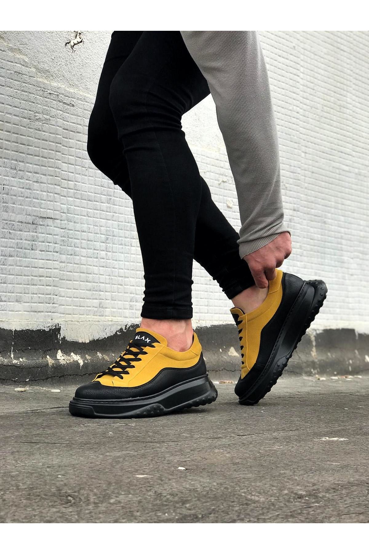 CLZ943 Kömür Sarı Erkek Ayakkabı