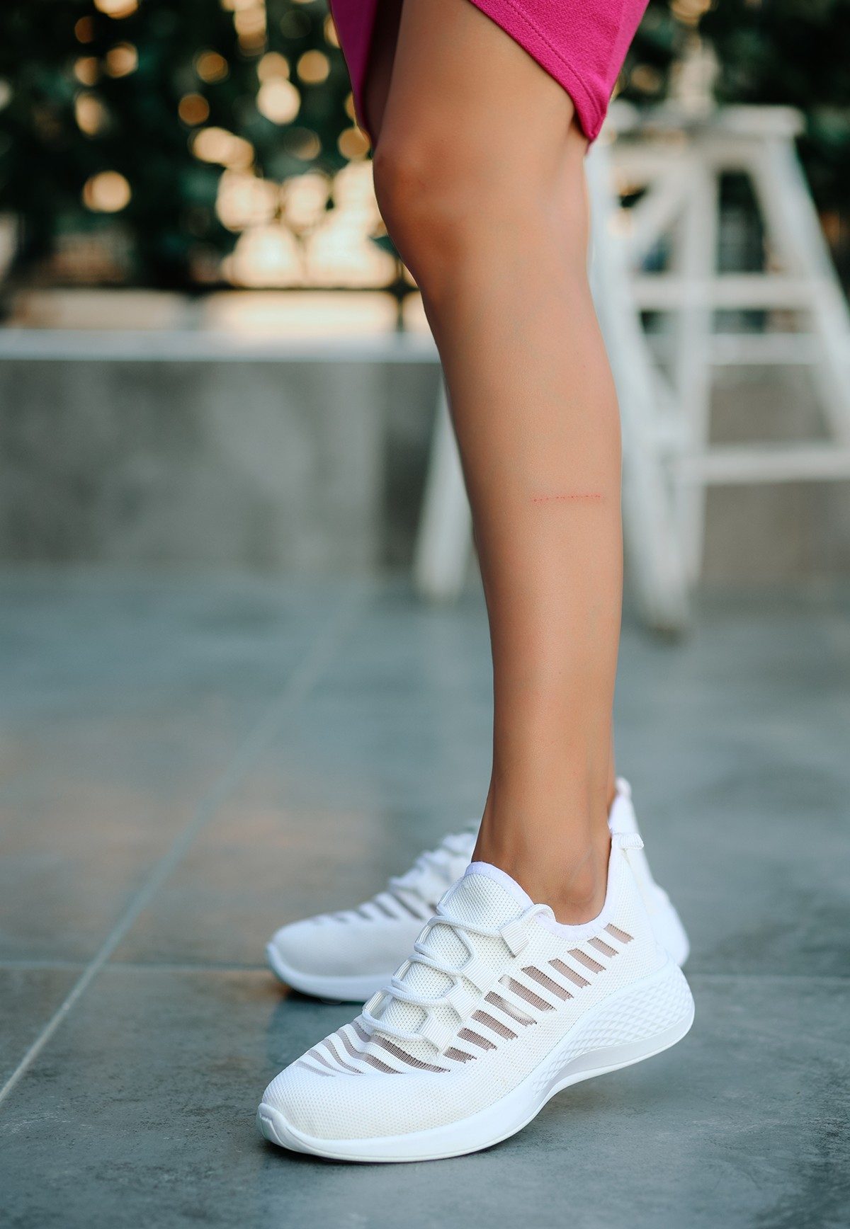 CLZ943 Beyaz Triko Spor Ayakkabı